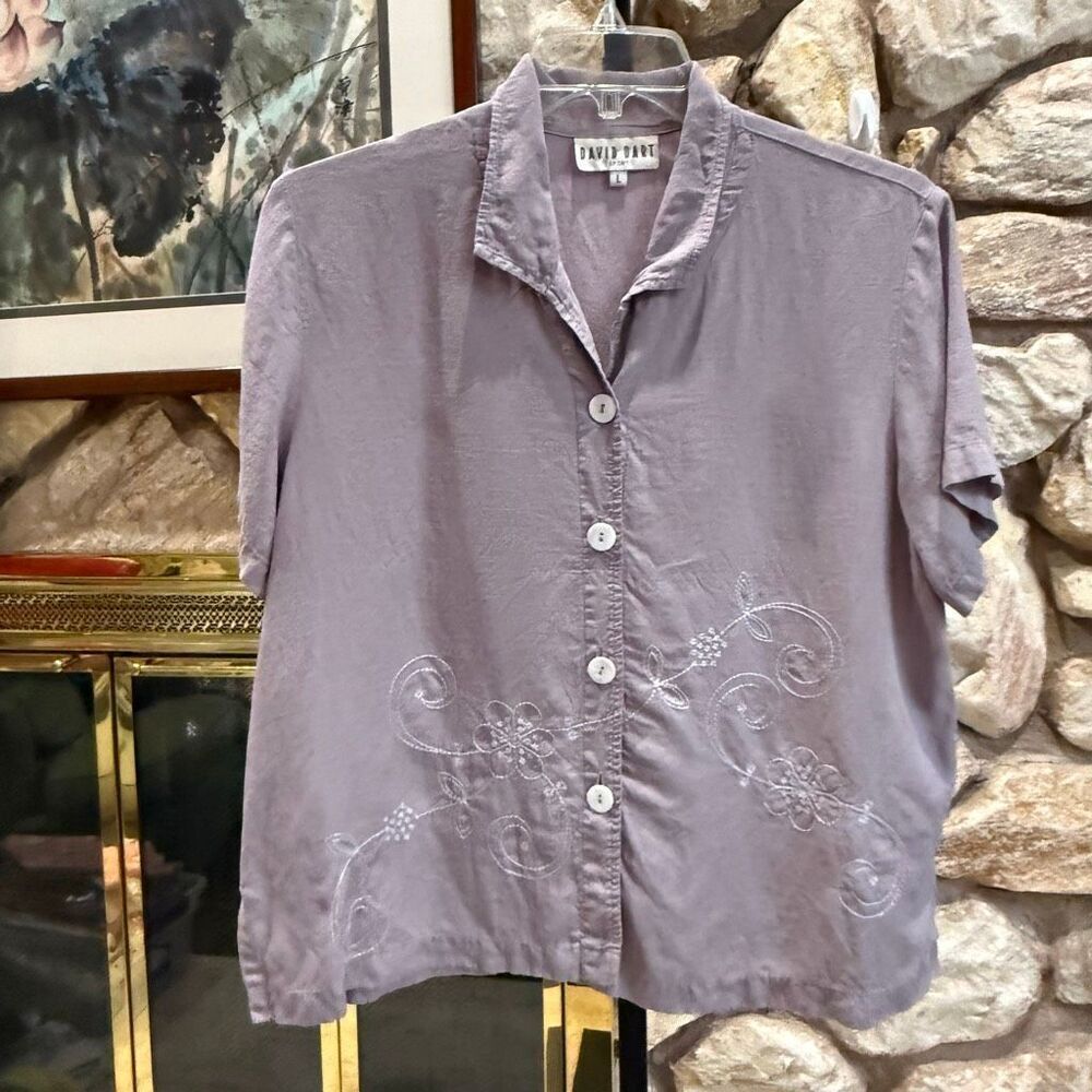 Vintage women’s David Dart sport embroidered  top size L